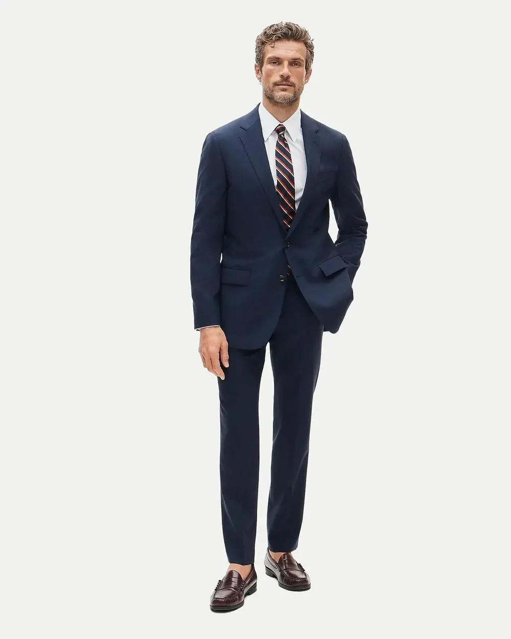 J. Crew Ludlow Traveler Slim-Fit Italian Wool Suit Deep Ocean Size 42R NWOT